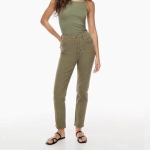 Aritzia Denim Forum The Yoko High Rise Slim green 28L